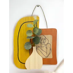 Art Street Brown & Yellow MDF Artificial Plant Wall Hanging-picture-22