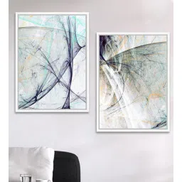 Art Street Canvas Painting Set of 2 Black & White Portrait Theme Wall Art Painting with Wooden Frame-image-1