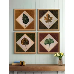 Art Street Coffee Brown & Green 4 Piece Floral And Botanical Canvas Wall Art-picture-22