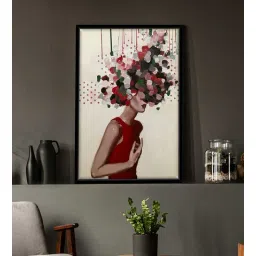 Art Street Cranberry Red Flower Girls Canvas For Living Room Home D cor-picture-12