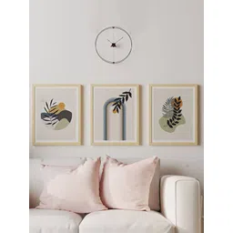 Art Street Cream & Green 3-Pieces Botanical Boho Printed Framed Wall Art-picture-20