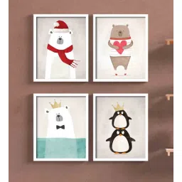 art street Engineered Wood Decorative Set Of 4 Wall Panel In White-picture-14