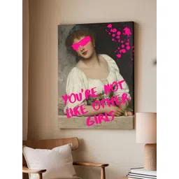 Art Street Feminist Altered Stretch Pink And White Millennials Canvas Wall Art-picture-24