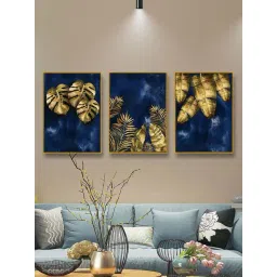 Art Street Gold & Blue Leaves Landscape Diamond Painting Kits For Adults Wall Art - Set of 3-picture-20