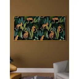 Art Street Gold & Green Tiger In The Forest Large Panel Wall Art Print-picture-24