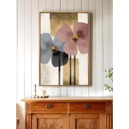 Art Street Gold & Pink Minimalist Floral Abstract Canvas Painting-picture-33