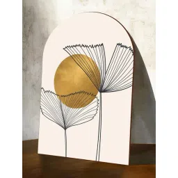 Art Street Gold Mdf Leaf Plants Sun Print Decorative Wall Art-picture-34