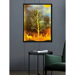 Art Street Gold-Toned & Blue Floral LED Canvas Wall Art-picture-22