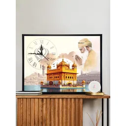 Art Street Gold-Toned & White Printed Wall Clock-picture-23