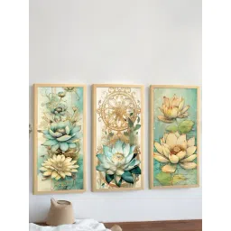 Art Street Green Engineered Wood Wall Painting - Set of 3-picture-18