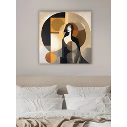 Art Street Grey & Black Large Streched Women Abstract Canvas Wall Art-picture-14