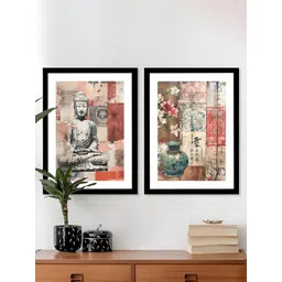 Art Street Grey & White 2 Piece Wood Floral and Botanical Wall Paintings-picture-21