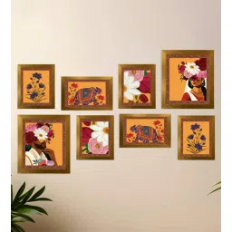 Art Street Indian Art Print Man and Woman with Elephant Floral Wall Hanging For Home Decor-picture-22