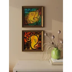 Art Street Multicolor Engineered Wood Artistic Shri Ganesh Ji Framed Posters - Set of 2-picture-30