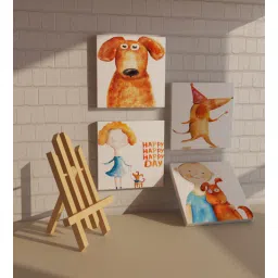 art street Multicolour Engineered Wood Chowkie (Set of 4) Art Panels-picture-19