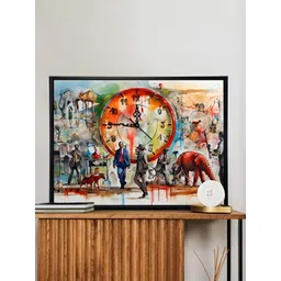 Art Street Orange & Blue Printed Wall Clock-picture-34