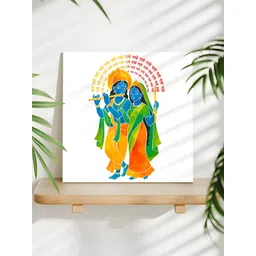 Art Street Orange & Green Shree Radha Krishna Canvas Wall Art-picture-34