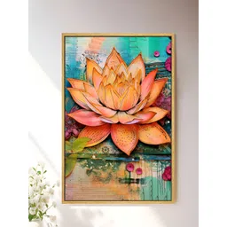 Art Street Orange & Pink Floral Canvas Wall Art-picture-37