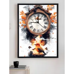 Art Street Orange & White Printed Wall Clock image 4