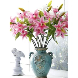 Art Street Pink 2 Pieces Artificial Lily Flowers-picture-13