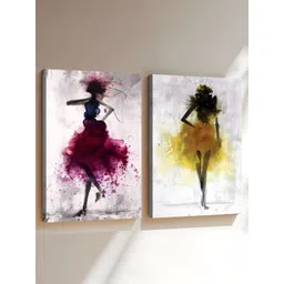 Art Street Pink & Black 2 Piece Canvas Other Wall Paintings-picture-33