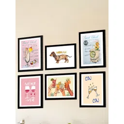 Art Street Pink & Blue 6 Piece Synthetic Wood Other Wall Art-picture-11