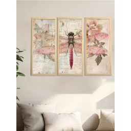 Art Street Pink Engineered Wood Wall Painting - Set of 3-picture-44
