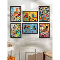 Art Street Red & Blue 6 Pieces Synthetic Wood Other Wall Art-picture-22