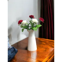 Art Street Red & White Rose Flower Without Pot-picture-32