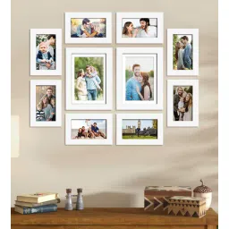 art street Rose Set Of 10 White Synthetic Wood Collage Photo Frames-picture-30