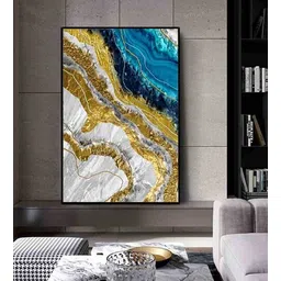 art street Seam Agate Multicolour Engineered Wood Framed Canvas Wall Painting-picture-39