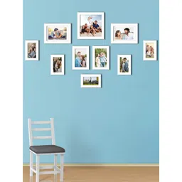 Art Street Set Of 10 White Solid Individual Wall Photo Frames-picture-10