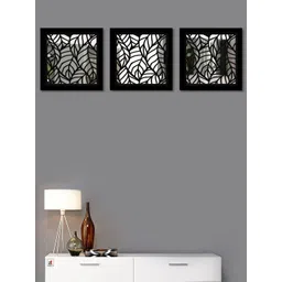 Art Street Set Of 3 Black Square Shape Decorative Wall Decor-picture-39
