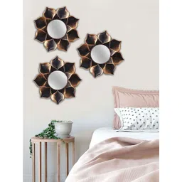 Art Street Set Of 3 Brown & Black Large Wall Hanging Mirrors-picture-13