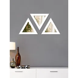 Art Street Set Of 3 White Triangle Shaped Decorative Wall Mirrors-picture-30