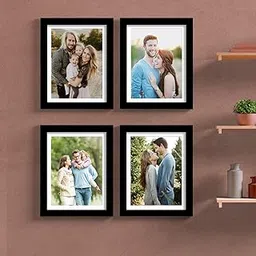 Art Street Set of 4 Individual Couple Photo Frame/Wall Hanging for Home Décor - Black - Size (8X10)-picture-13