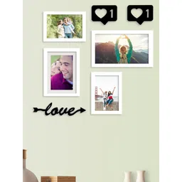 Art Street Set of 4 White Photo Frame With Love & Heart Mdf Cutout-picture-25