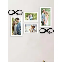 Art Street Set of 4 White Photo Frame With Love Mdf Cutout-picture-24