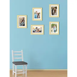 Art Street Set Of 5 Beige Solid Individual Wall Photo Frames-picture-25
