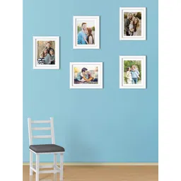 Art Street Set Of 5 White Solid Individual Wall Photo Frames-picture-29