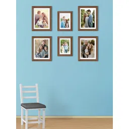 Art Street Set Of 6 Brown Solid Individual Wall Photo Frames-picture-19