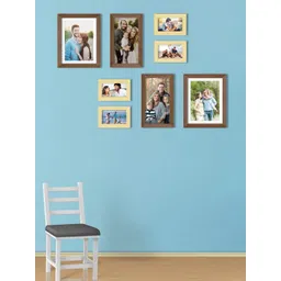 Art Street Set Of 8 Brown & Beige Solid Individual Wall Photo Frames-picture-30