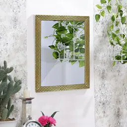 art street Wall Decorative Honeycomb Design Gold Mirror for Bathroom & Home Décor Bathroom Mirror-picture-14