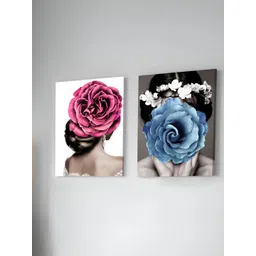 Art Street White & Blue 2 Piece Canvas Other Wall Paintings-picture-24