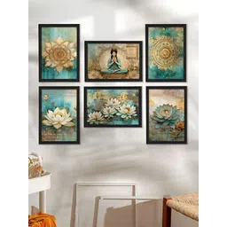 Art Street White & Green 6 Piece Synthetic Wood Other Wall Art-picture-29
