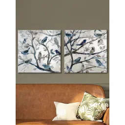 Art Street White & Grey 2 Pieces Luxury Stretched Wall Art-picture-32