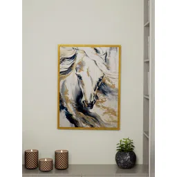 Art Street White & Grey Horse Painting Wall Art-picture-37