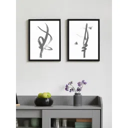 Art Street White and Grey Melange Set Of 2 Abstract Wall Art-picture-40
