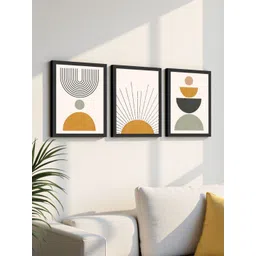 Art Street White & Grey Set of 3 Piece Paper Wall Paintings-picture-29