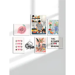 Art Street White & Pink 6 and more Piece Paper Floral and Botanical Wall Paintings-picture-15